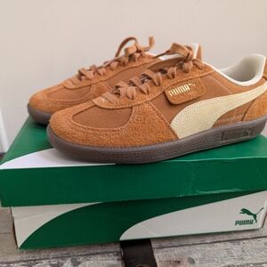 PUMA Palermo Vintage Lace Up  Mens Beige Sneakers Casual Shoes 39684102